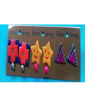 Handpainted Terracotta Jewellery – Ear rings Handpainted Terracotta Jewellery – Ear rings